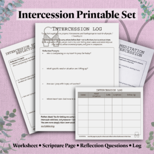 Intercession Log - Printable Prayer Worksheet
